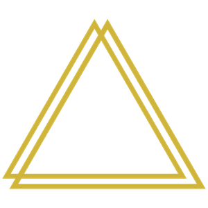 two overlapping gold triangles